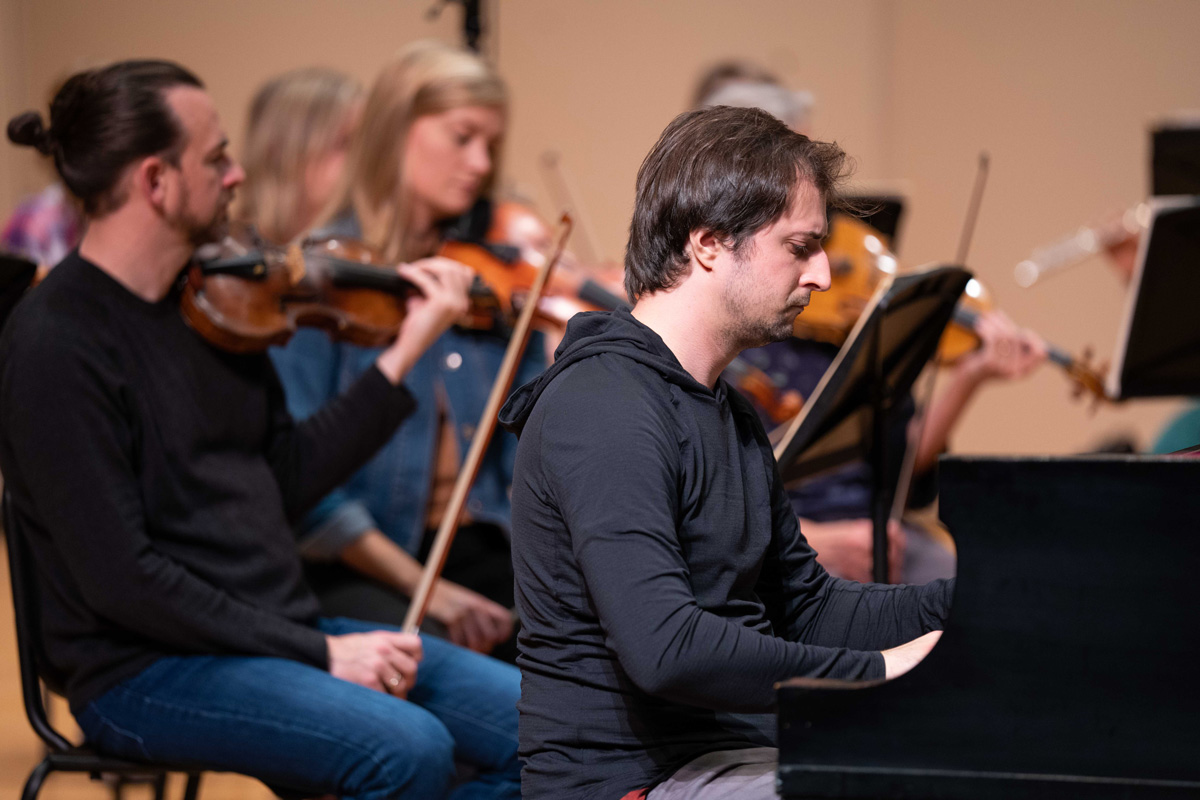 Rehearsal with the Indianapolis Chamber Orchestra